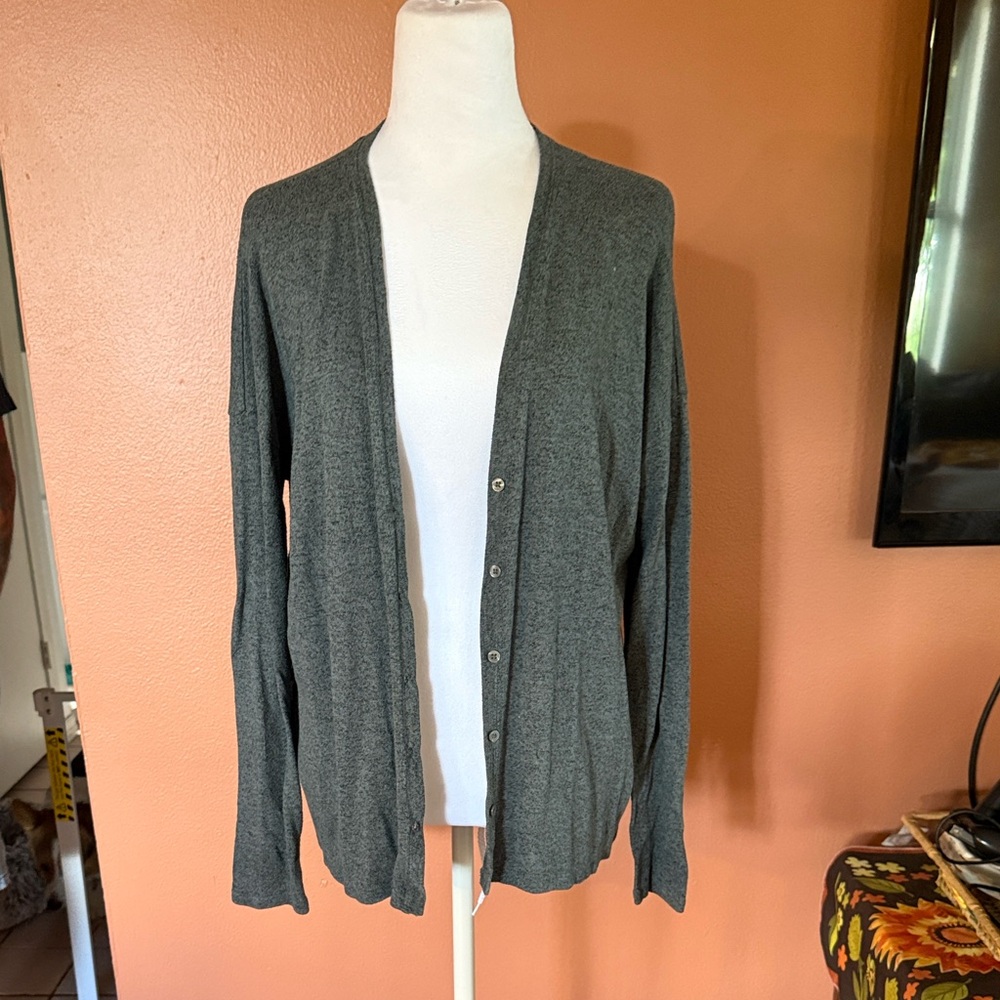 American Eagle Outfitters Soft & Sexy Plush Gray/Green Cardigan